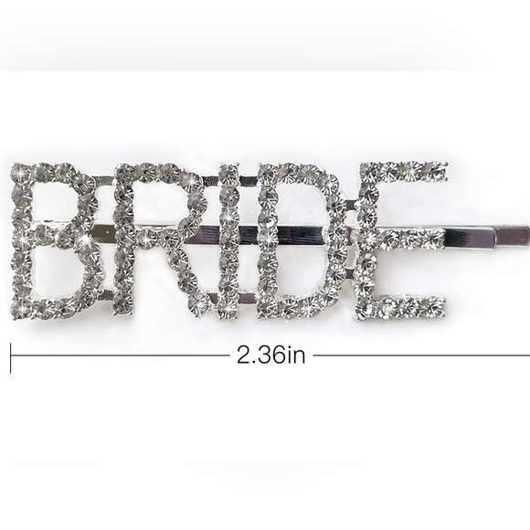 Bride Rhinestone Barrett 2 pieces - Picture 2 of 4